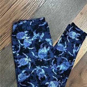 Blue Turtle Print Lularoe Leggings